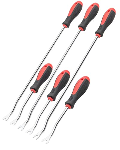 ROTATION 6Piece Heavy Duty Car Vehicle Trim Clip Removal Set Door Upholstery Remover Chrome Car Door Panel