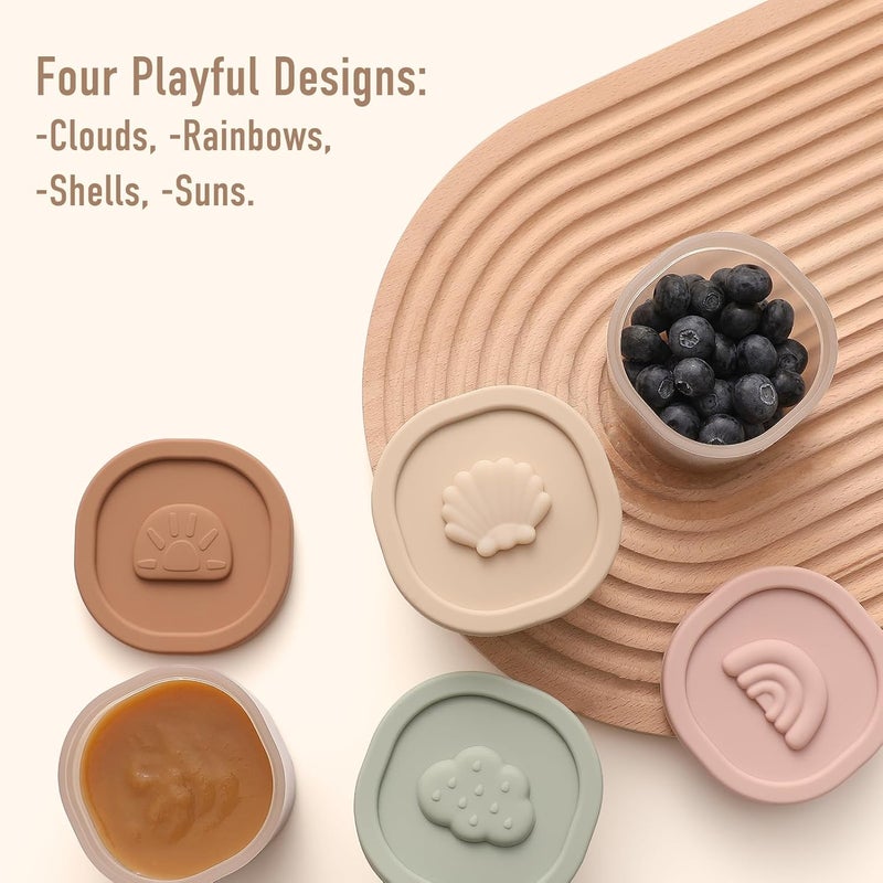 YIVEKO Baby Food Containers Silicone Baby Food Storage Containers for Infants and Toddlers Baby Food Jars Silicone Baby Food Container Freezer Safe Reusable Baby Food Containers with Lids 4PK - Image 4
