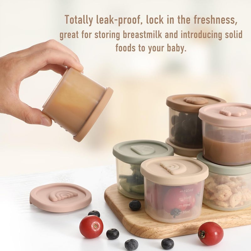 YIVEKO Baby Food Containers Silicone Baby Food Storage Containers for Infants and Toddlers Baby Food Jars Silicone Baby Food Container Freezer Safe Reusable Baby Food Containers with Lids 4PK - Image 3