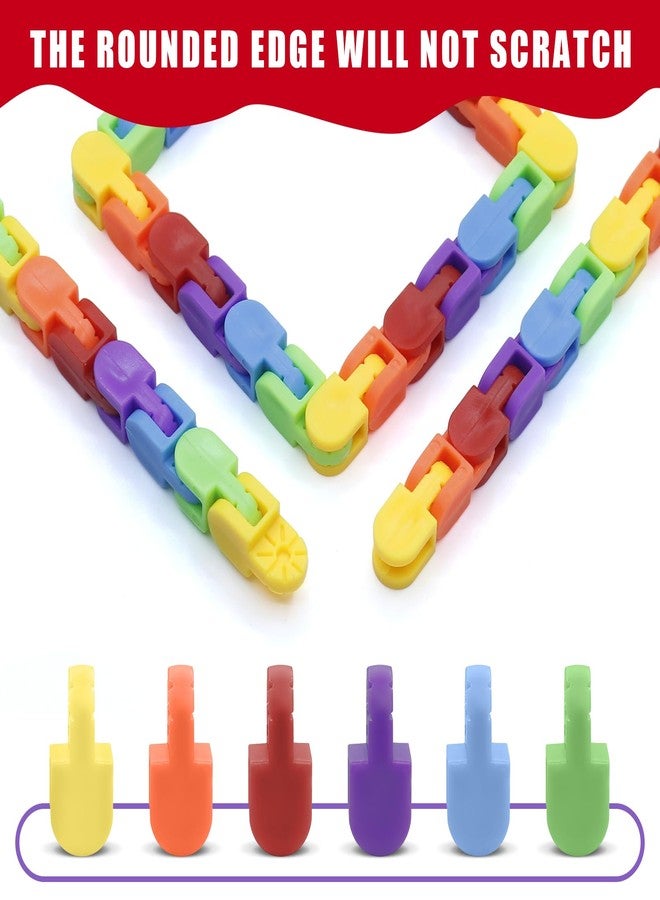 LENDOD 30 Pack Rainbow Wacky Track Toys Snap and Click Fidgets Toys - Party Favors Bulk, Finger Sensory Toy for Stress Relief, Goodie Bag Fillers, Treasure Box Toys for Classroom, Stocking Stuffers - Image 3