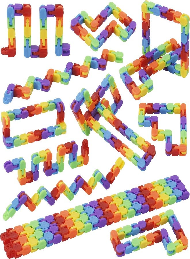 LENDOD 30 Pack Rainbow Wacky Track Toys Snap and Click Fidgets Toys - Party Favors Bulk, Finger Sensory Toy for Stress Relief, Goodie Bag Fillers, Treasure Box Toys for Classroom, Stocking Stuffers - Image 1