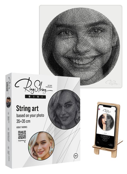 RingString سلسلة فنية مخصصة من أي صورة | مجموعة حرفية مخصصة لإنشاء ديكور المنزل يدويًا، مجموعة فنية ثلاثية الأبعاد للبالغين