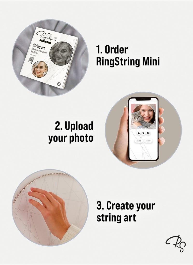 RingString - RingString سلسلة فنية مخصصة من أي صورة | مجموعة حرفية مخصصة لإنشاء ديكور المنزل يدويًا، مجموعة فنية ثلاثية الأبعاد للبالغين - Image 1