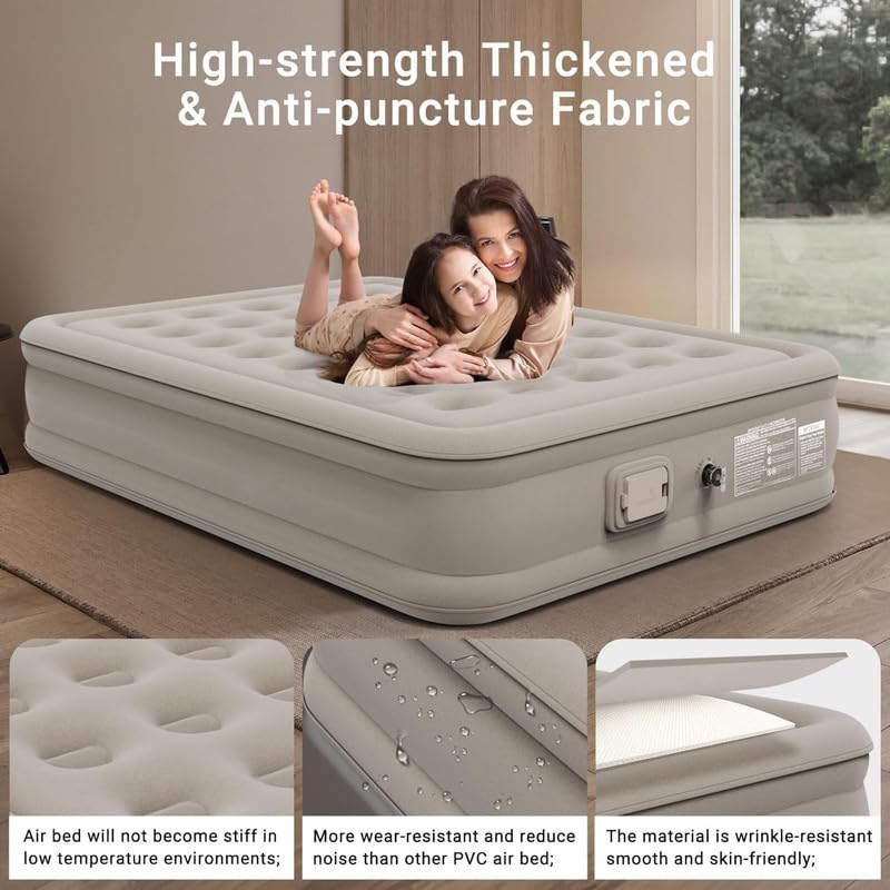 DS ENTERPRISE Single Air Bed, Inflatable Mattres With Free Electric Pump, Quick Self-Inflation/Deflation Guest Air Mattress, Blow Up Bed for Home Camping Versatile Sofa Cum Air Folding Sofa Bed–Long-Lasting (A) - Image 4