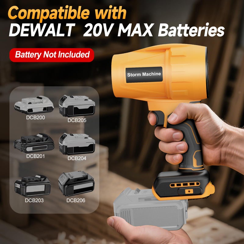Fledukten Cordless Leaf & Dust Blower Compatible with DEWALT 20V Battery, Jet Fan with Brushless Motor, Handheld Air Blower for Car Drying, Lawn Care, Home Cleaning (Tool Onlyï¼ŒNo Battery) - Image 3