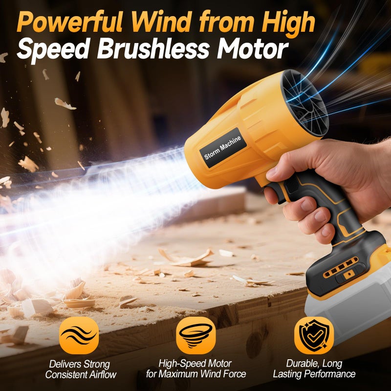 Fledukten Cordless Leaf & Dust Blower Compatible with DEWALT 20V Battery, Jet Fan with Brushless Motor, Handheld Air Blower for Car Drying, Lawn Care, Home Cleaning (Tool Onlyï¼ŒNo Battery) - Image 5