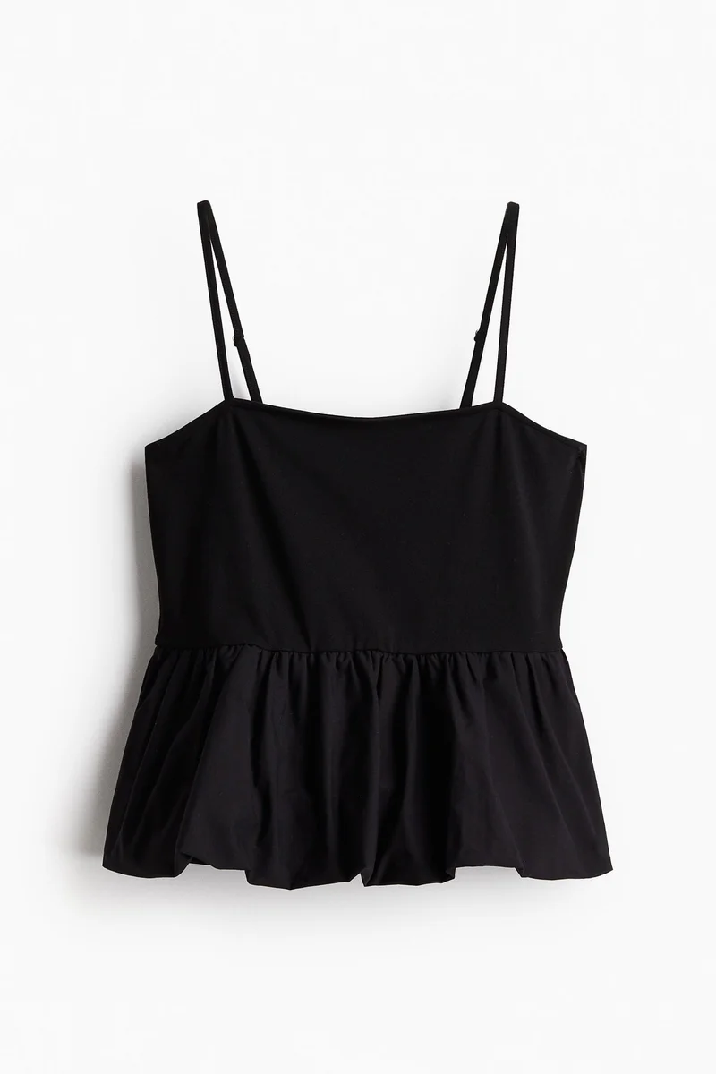 H&M Bubble-hem peplum strappy top
