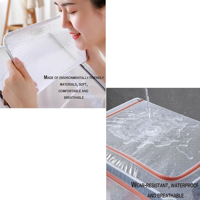 VIPREKHO VIPREKHO Foldable Transparent Under bed Storage Bag for Clothes Stackable Storage Units Boxes with Stainless Steel Frame Folding Cabinet Boxes Zipper Large Capacity 66 liter Cloth Storage Bag  - Image 4