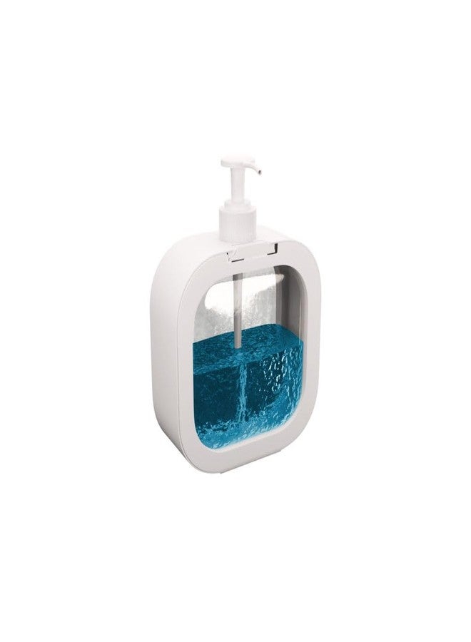 Finner Modern White Soap Dispenser for Kitchen & Bathroom - Transparent Liquid Reservoir, Countertop Hand Wash Pump Bottle - Image 1