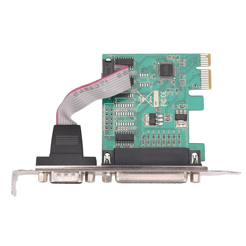 بطاقة توسيع PCI-E: مكون رقمي WCH CH382L، قناة مزدوجة الاتجاه كاملة السرعة 2.5 جيجابت في الثانية - منفذ تسلسلي ذكر RS-232 DB9، منفذ موازي أنثى IEEE 1284 DB25 لنظم ويندوز ولينكس - Image 1