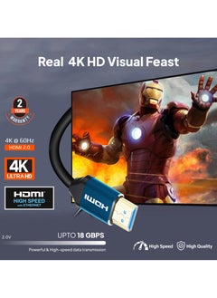 موسل موسيل كيبل 4K اتش دي ام أي 60 هرتز 2.0 مقاس 5 متر  - Image 2