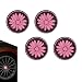 Hugwits 4 PCS Car Wheel Center Cap Stickers Reflective Automotive Hub Daisy Decor Decals SelfAdhesive Durable Car Wheel Styling Stickers Universal for Most Cars Pink - Image 2