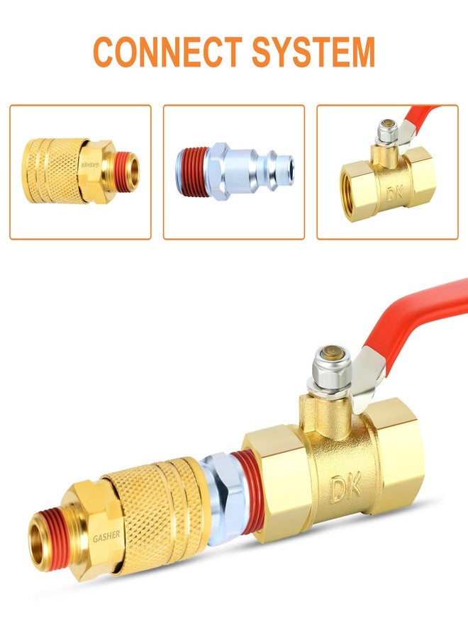 غاشر GASHER 12 قطعة من وصلات صناعية ذكر نحاسية مقاس 1/4 بوصة، مقاس خيوط NPT ذكر 1/4 بوصة، وصلة هوائية سريعة التوصيل - Image 4