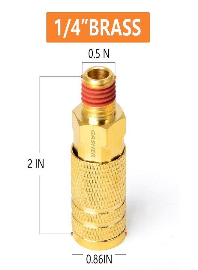 غاشر GASHER 12 قطعة من وصلات صناعية ذكر نحاسية مقاس 1/4 بوصة، مقاس خيوط NPT ذكر 1/4 بوصة، وصلة هوائية سريعة التوصيل - Image 2