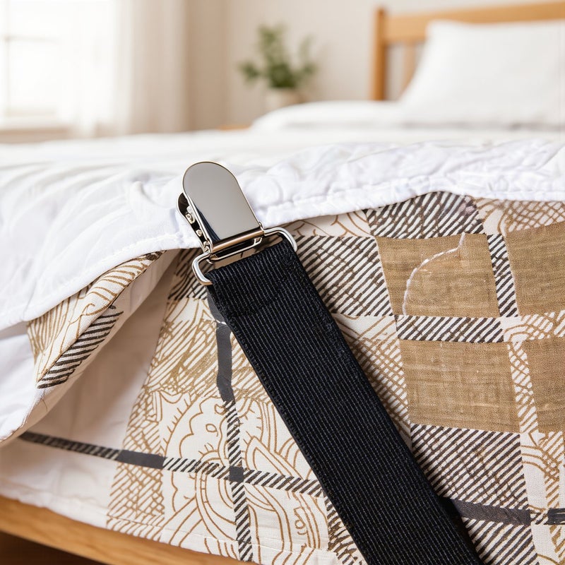 Sheet Straps Adjustable For Indoor Outdoor Use Non Slip All Purpose 4 Pack Black - Image 4