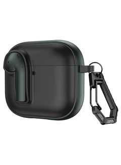 Suitable For Apple Airpods 4 Protective Case With Lock Switch Creative Headset Bluetooth Case Pro2 Soft Drop-proof Case-Color:Black Army Green-Applicable Models:Airpods 1/2 Generation