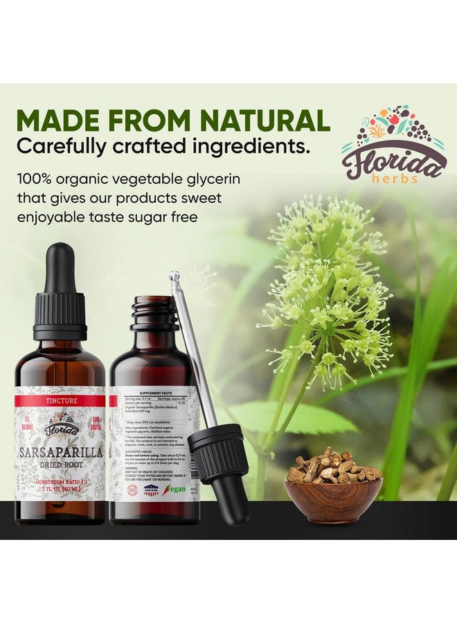 FLORIDA HERBS Sarsaparilla Tincture, Organic Sarsaparilla Extract (Smilax Medica) Dried Root, Non-GMO in Cold-Pressed Organic Vegetable Glycerin 2 oz, 670 mg - Image 3