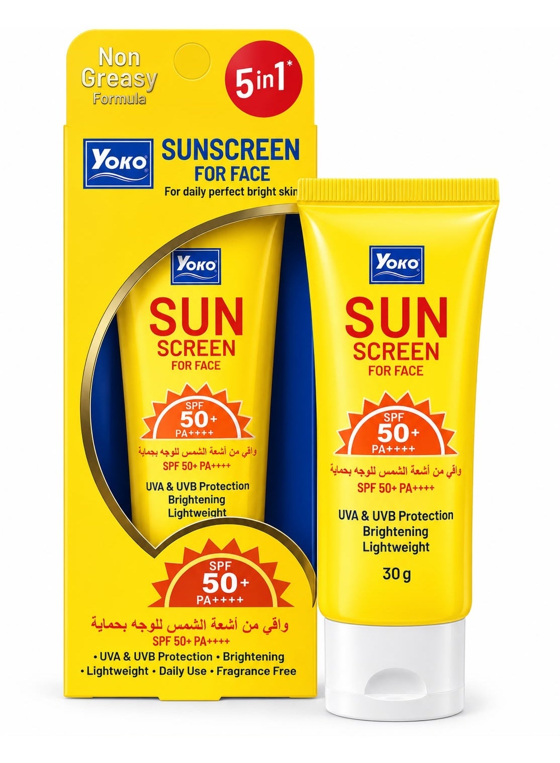 Yoko Sunscreen For Face SPF 50+ PA++++, Non-Greasy, 30g