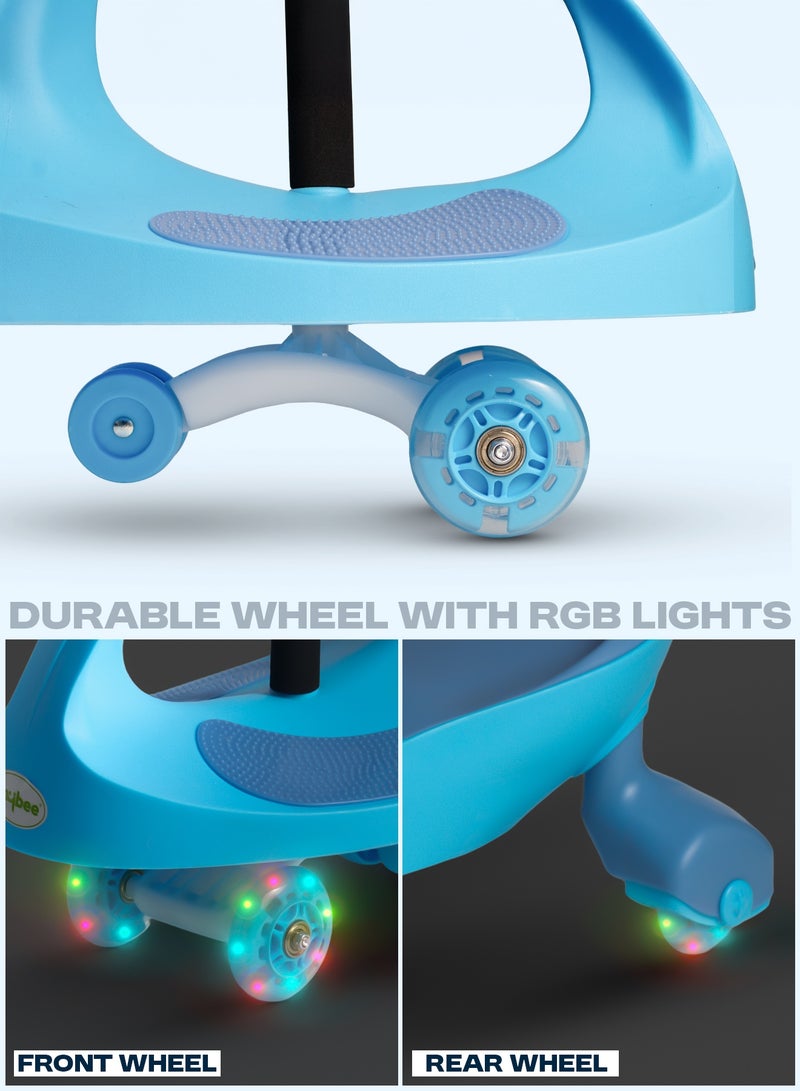 Baybee Unicorn Magic Car for Kids Push Ride On Baby Cars with Scratch Free Pu LED Wheels Push Cars Ride on Car for Kids Cars Ride on Toy Swing Cars for Kids - Image 5