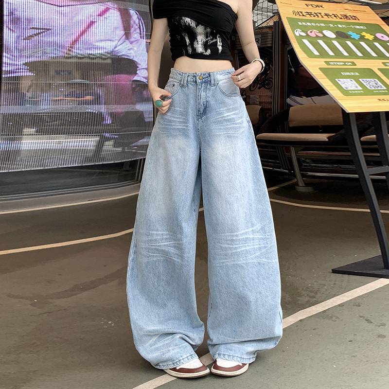 Unisex Classic Denim Jeans Loose Fit Daily Outdoor Wear - Image 2