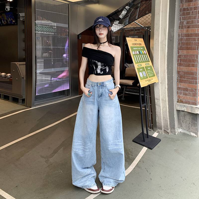 Unisex Classic Denim Jeans Loose Fit Daily Outdoor Wear - Image 3
