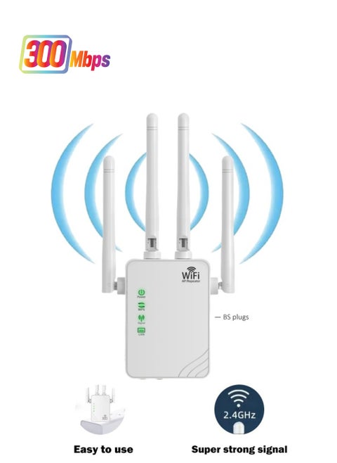 WiFi Extender Wireless Internet Repeater With 300Mbps WiFi Range Extender WiFi Booster