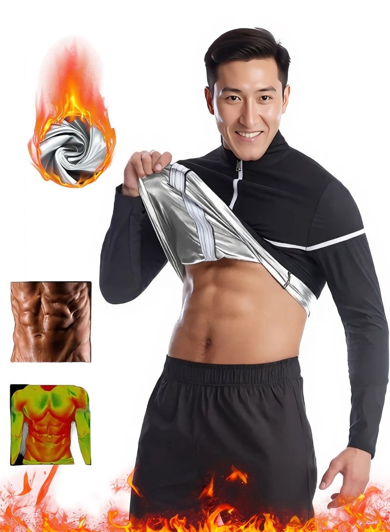 ناكسي فلاي بدلة ساونا للرجال، ملابس رياضية كاملة الجسم لشد الخصر وتشكيله أربعة في واحد، مناسبة للياقة البدنية المنزلية، وارتداء الأزياء اليومية، وفقدان الوزن، وتنعيم الدهون الزائدة، وممارسة الرياضة، والمشي لمسافات طويلة، والجري، وركوب الدراجات، والركض، والرياضة، والملاكمة، والرحلات، والمشي الليلي، والمزيد. - Image 1