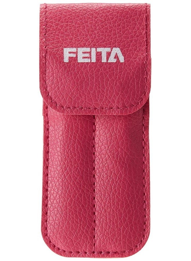 FEITA Precision Tweezers for Eyebrows - FEITA Professional Stainless Steel Slant & Pointed Eyebrow Tweezer Set with Travel Case for Woman Facial Hair Removal Clip (Pink - 2 Pcs) - Image 4