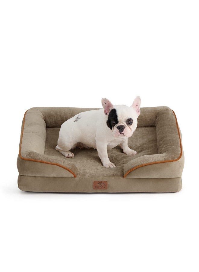 بيد شور سرير للكلاب من Bedsure Orthopedic للكلاب متوسطة الحجم - أسرّة أريكة للكلاب مقاومة للماء، سرير أريكة للحيوانات الأليفة من الإسفنج الداعم مع غطاء قابل للإزالة والغسل، وبطانة مقاومة للماء وقاعدة غير قابلة للانزلاق، لون بني فاتح - Image 1
