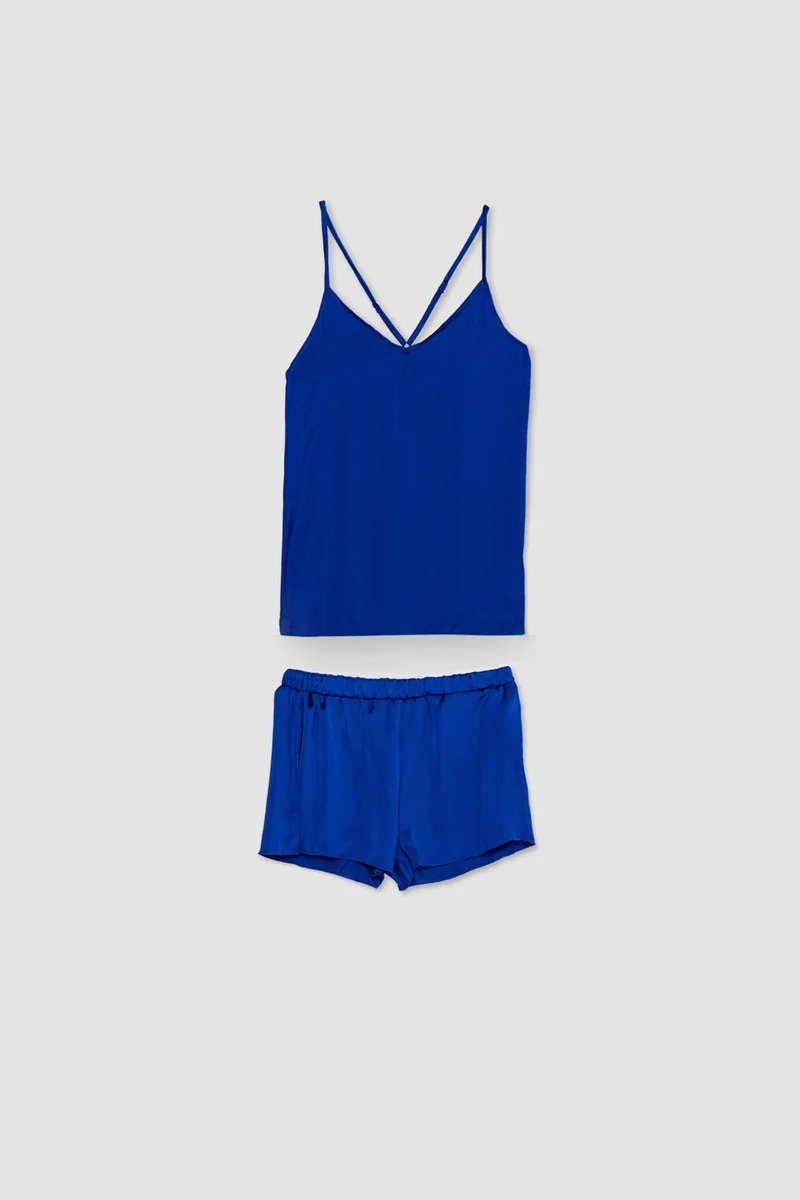 ديفاكتو Fall in Love Regular Fit Satin Strappy 2 Piece Set