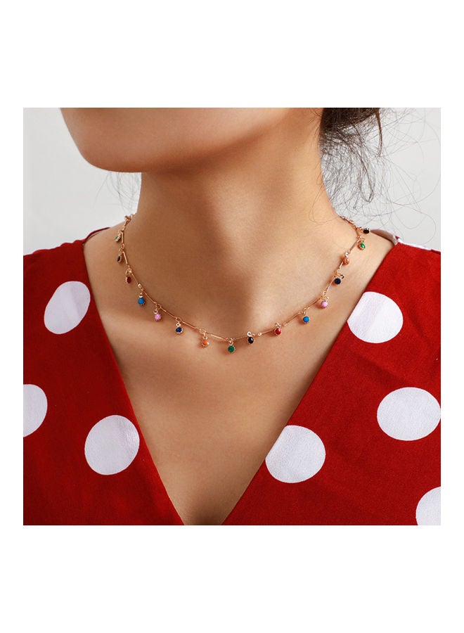 NIBEMINENT Rainbow Beads Studded Tassel Charm Necklace - Image 3