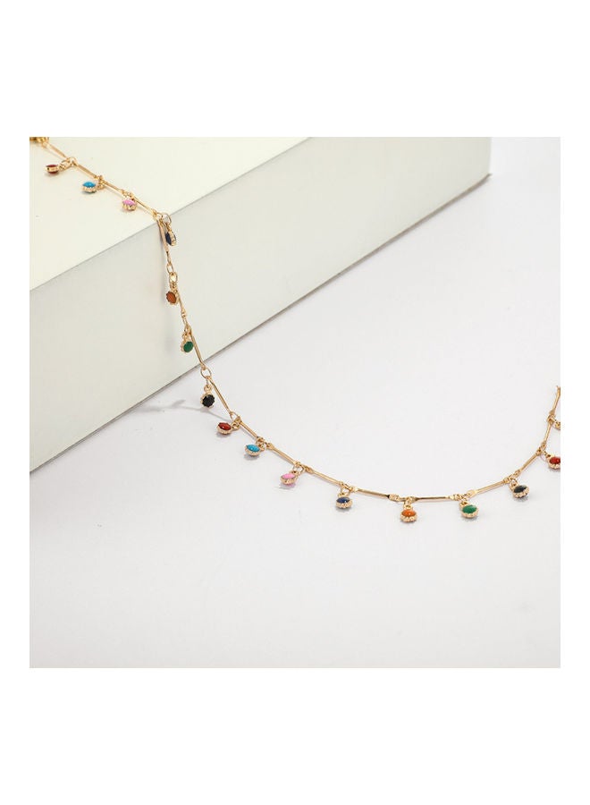 NIBEMINENT Rainbow Beads Studded Tassel Charm Necklace - Image 4