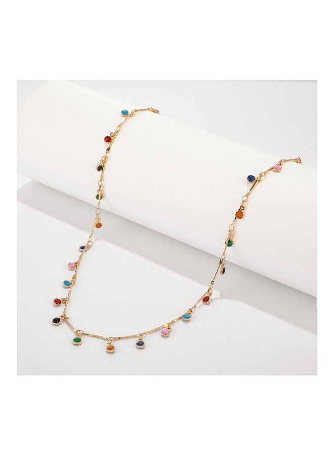 NIBEMINENT Rainbow Beads Studded Tassel Charm Necklace - Image 5