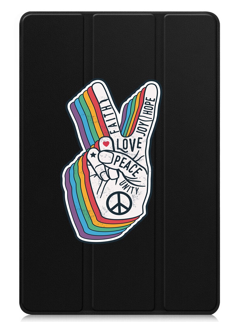 Theodor Protective Flip Case For Huawei MatePad 11.5 S (2024) With Trifold Stand Auto Wake Sleep Shockproof Cover Peace symbol - Image 1