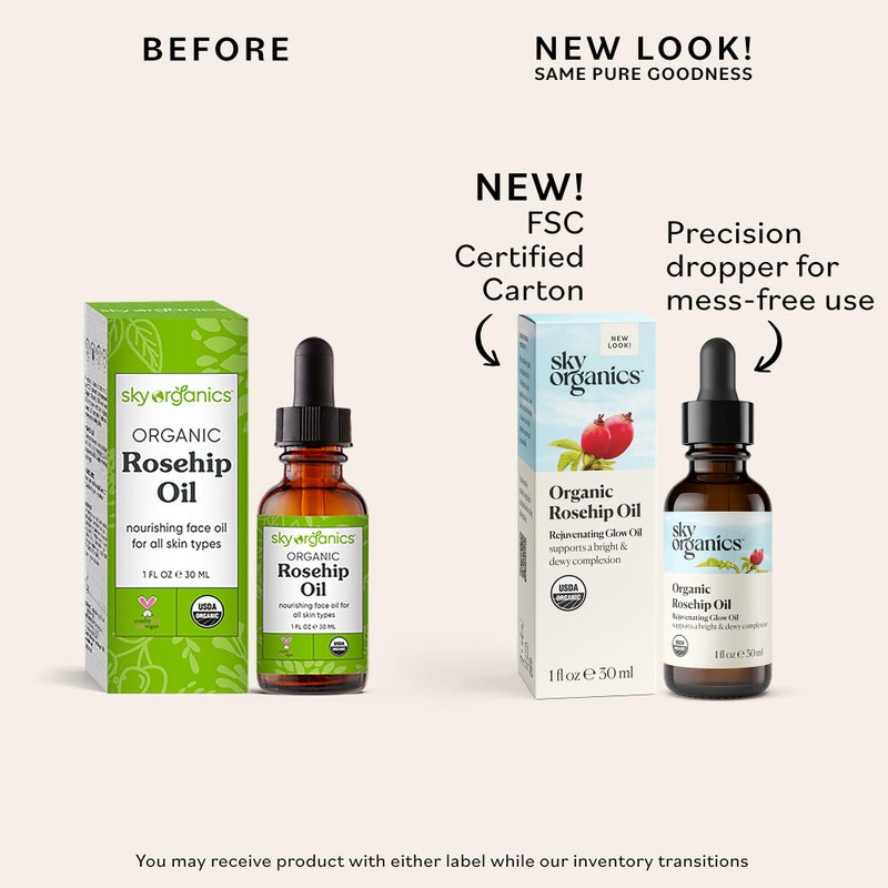 Sky Organics Organic Rosehip Oil (1oz) Cold-Pressed Rosehip Seed Oil, Anti-aging Face Oil, Antioxidant Face Oil, 100% Pure Anti-Aging Rosehip Seed Oil for Radiant Skin, Hair and Acne - Image 2