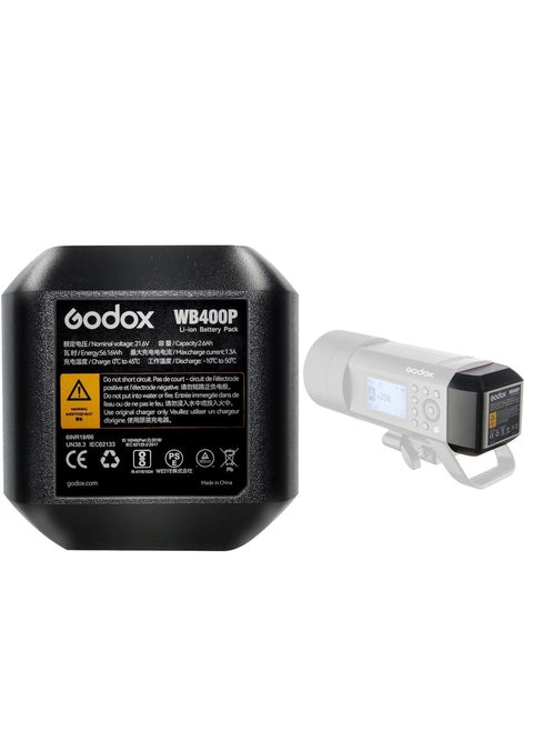 GODOX AD400Pro Battery Replacement WB400P for Flash AD400 Pro, Lithium Battery with DC 21.6V/2600mAh & 390 Times Full-Power Flashes WB400P