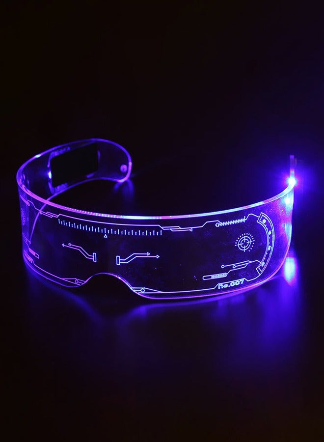 GROIC 2 Pcs LED Glasses, Light Up Glasses, Luminous Glasses, Chemion LED Visor Rave Glasses with 7 Colors, Cyberpunk Futuristic Luminous Cosplay Glasses for Parties - Image 5