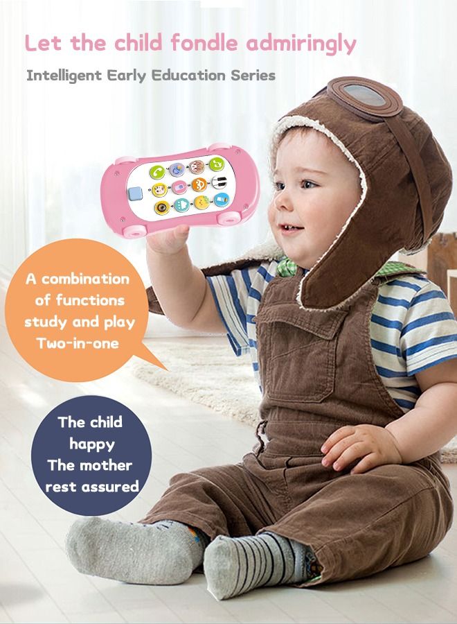 Baby Toy Phone Electronic Learning Smartphone Toy Mobile Phone Toy Interactive Music Lights Car Toy with Music Lights Laugh Songs Dialogue Chat Learning Play Phone Toy 
