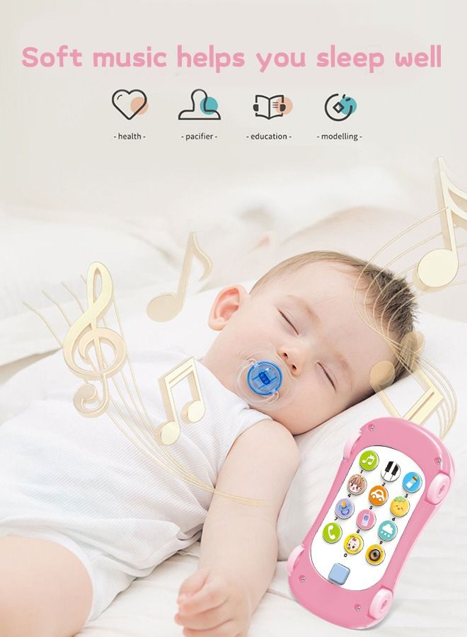 Baby Toy Phone Electronic Learning Smartphone Toy Mobile Phone Toy Interactive Music Lights Car Toy with Music Lights Laugh Songs Dialogue Chat Learning Play Phone Toy 