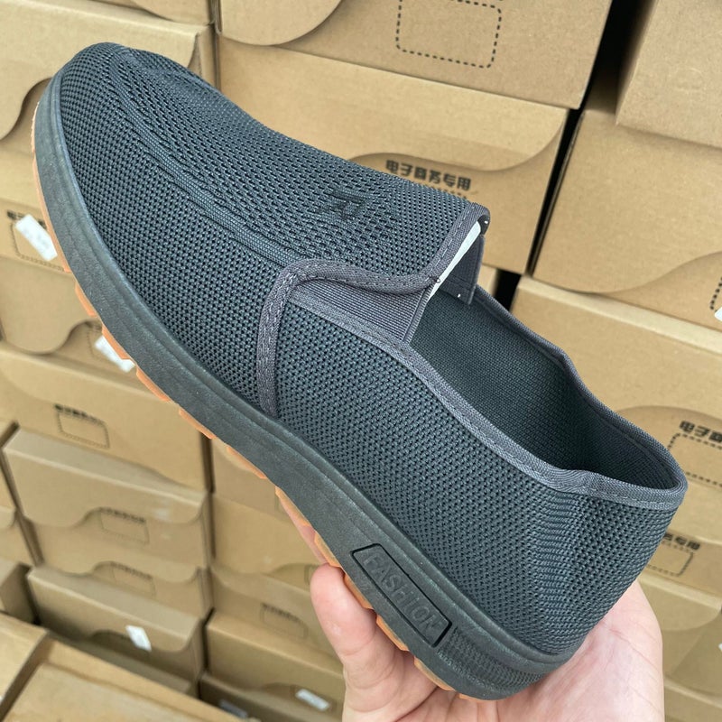 2024 New Mens Casual Breathable Slip-resistant Canvas Shoes R1 [grey] 