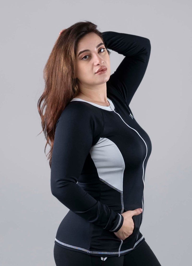 Keepfit Women's Longsleeves Zippered Padded Rashguard 2-Piece Plus Size Swimset |Swimming Suit for Women - Image 5