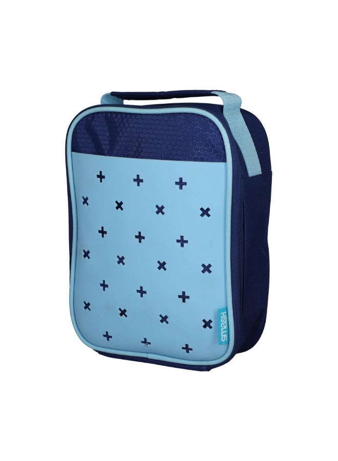 Charm Zipper Closure Lunch Bag Blue 9 x 17.5 x 24 cm 7673