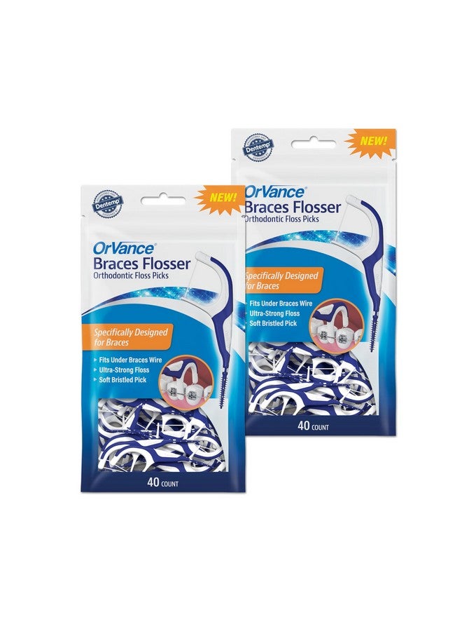 Orvance Braces Flosser - Designed For Braces For An Easy & Effective Clean, Ultra Strong Floss - 40 Count (Pack Of 2) - Image 1