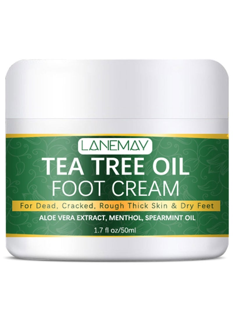 LANEMAY - tea tree oil foot cream,Cracked Heel Cream for dead, cracked, rough thick skin & dry feet , Callus Remover Foot Cream , Intensive Moisturizes & Softens Skin, 50ml - Image 1