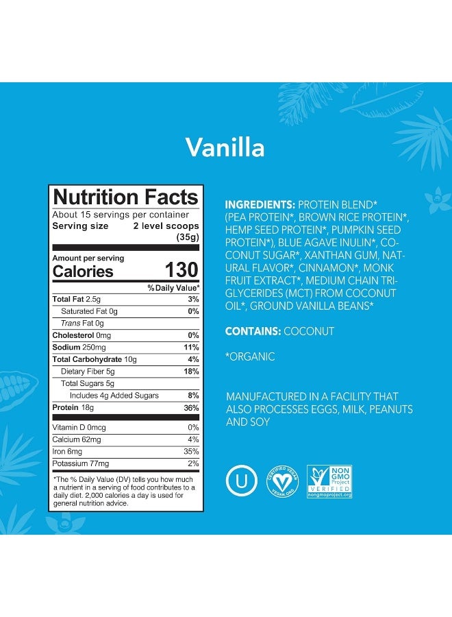 ALOHA Plant-Based Protein Powder | Organic Vanilla Keto Friendly Vegan Protein with MCT Oil - Image 3