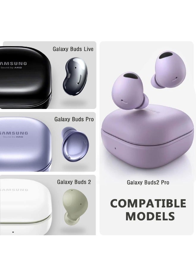 حافظة سامسونج جالاكسي Buds2 Pro/ Buds Pro / Buds Live / Buds 2 مع قفل أمان، غطاء من ألياف الكربون، حافظة واقية شديدة التحمل مقاومة للصدمات مع حلقة تسلق لسماعات سامسونج جالاكسي (أسود/أخضر) - Image 2