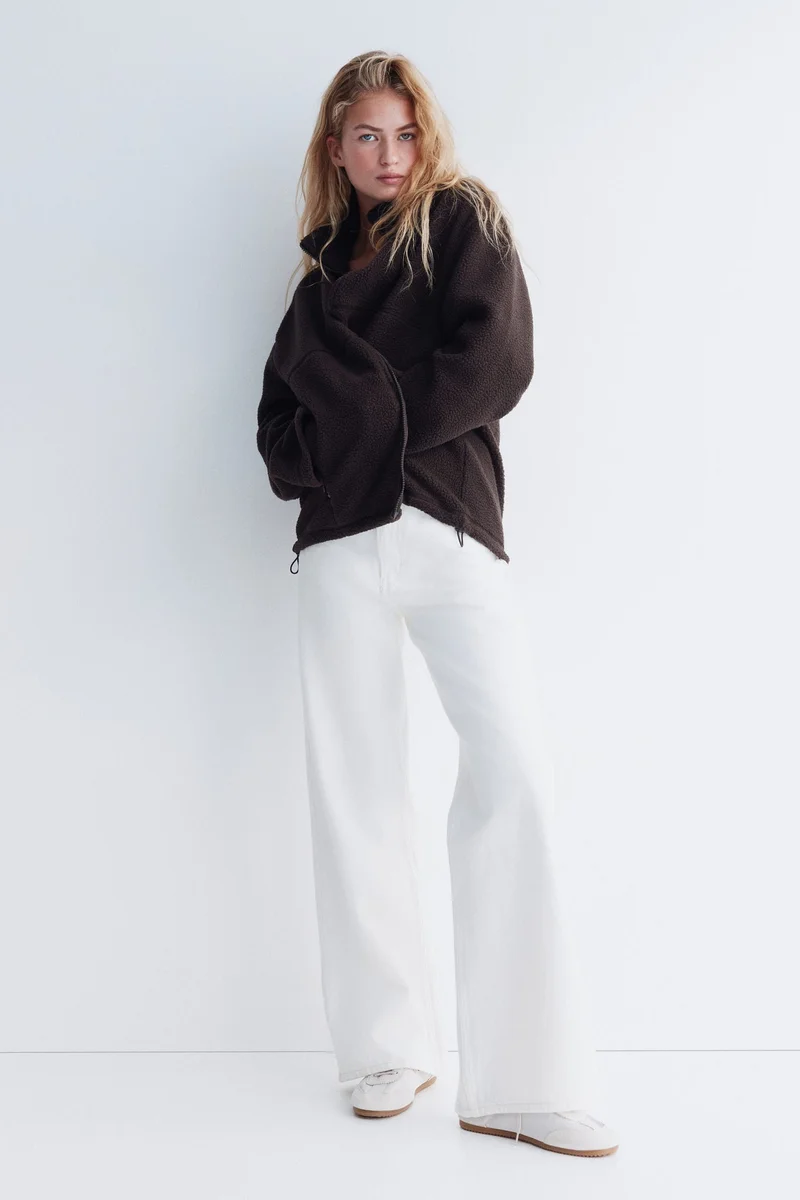 اتش اند ام سويت شيرت من نسيج تيدي بسحاب