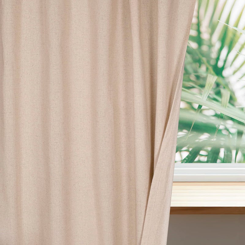 Bedding Craft Curtains Linen Curtains Natural Curtains Linen Drapes Linen Room Darkening Curtains Flax Linen curtain Curtain & Drapes Natural Linen Curtains Taupe Linen Curtains 108 inch - Image 3