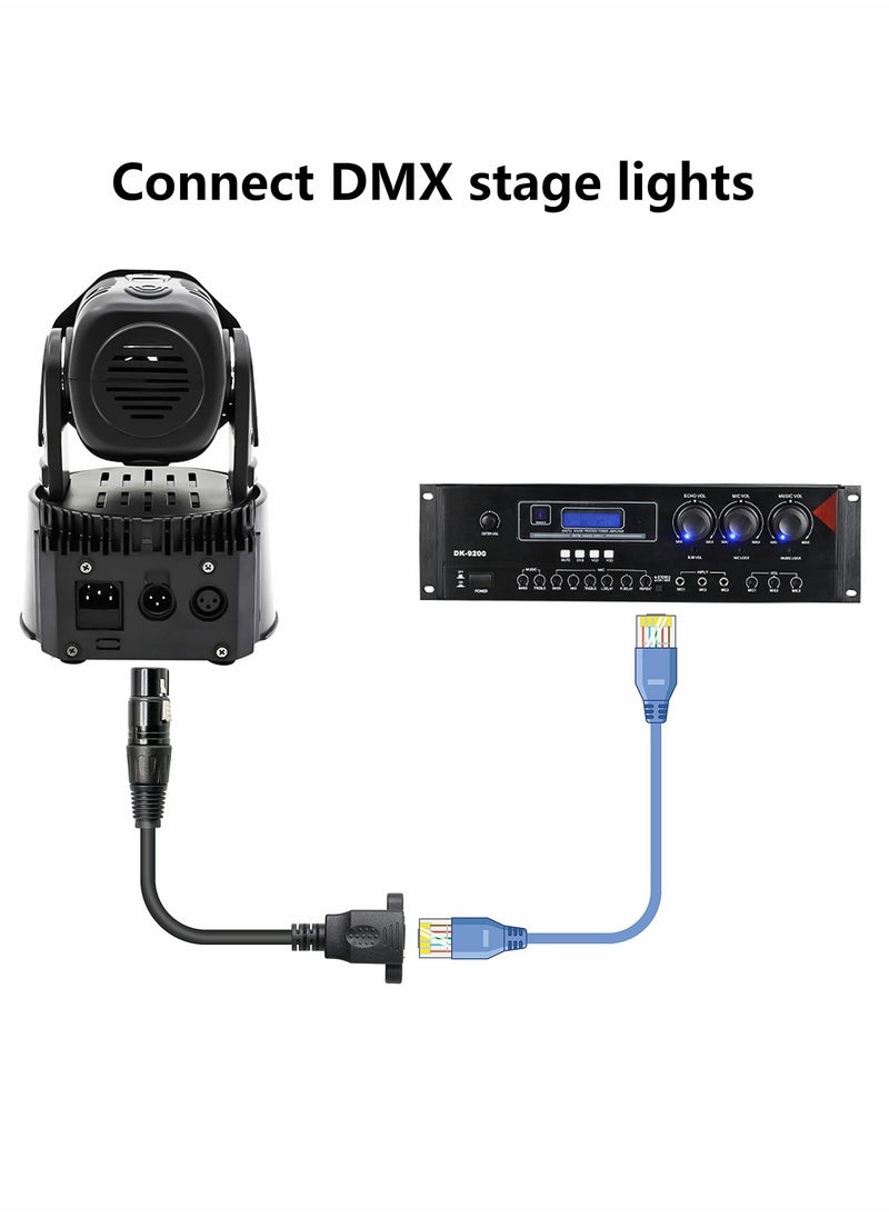 Excefore XLR 3pin to RJ45 Female Adapter Cable,XLR Male to RJ45 Network Connector Extension Cable Use Cat5 Ethernet for DMX-CON Controller Series-1.1Ft  - Image 5