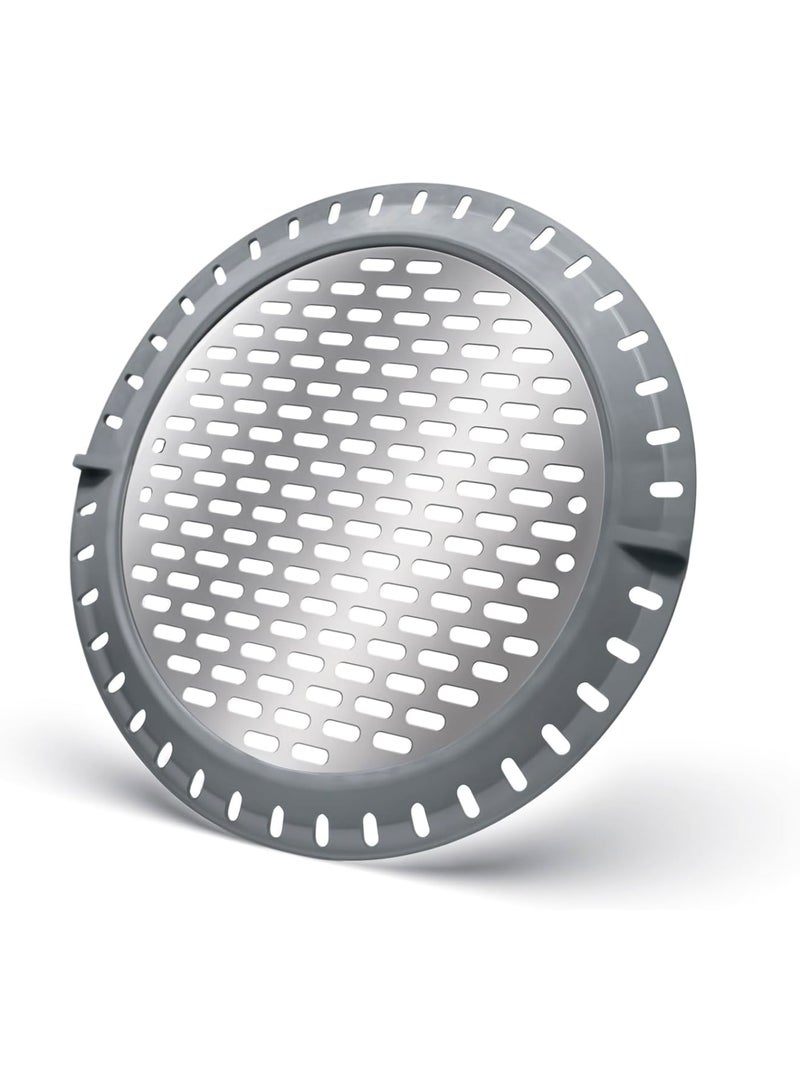 Shower Drain Hair Catcher – 5 Stainless Steel Shower Stall Drain Cover, Silicone Rim Hair Trap, Flat Round Bathtub Sink Strainer Protector for Bathroom Floor (Silver) - Image 1